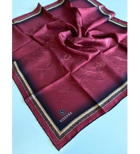 Vissona Tivil İpek Eşarp 60307-0018 Bordo Karışık Desen