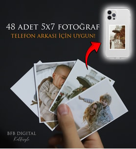 48 Adet 5x7 Fotoğraf Baskısı Kişiye Özel Hediye, Telefon Arkasına Uygun Mini Polaroid Fotoğraf