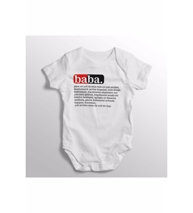 Baba Kelime Anlamı Yazılı Baskılı Bebek Zıbını