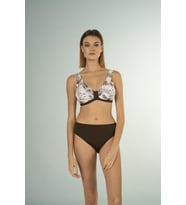 Estiva Desenli Luplu Toparlayıcı Bikini Takımı - Kahverengi