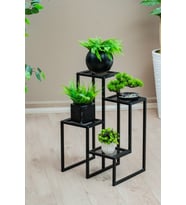 4 Katlı Kademeli Metal Çiçeklik, Modern Saksılık, Balkon ve Salon için Dekoratif Saksı Standı
