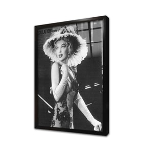 Marliyn Monroe Siyah Beyaz Çerçeveli Cam Tablo