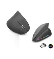 Ergonomik Dikey Gaming Mouse Dual Mode 1600 Dpi Sessiz Rgb - Siyah ND1211