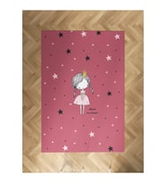 MEKTA HOME BEBEK VE ÇOCUK ODASI Yıldızlı Prenses Desenli Halı