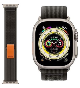 Cosmostech Akıllı Saat Watch için Uyumlu 42MM 44MM 45MM 49MM 1/2/3/4/5/6/se/7/8/ultra Hasır Kordon ve Kayışı Koyu Gri(Turuncu)