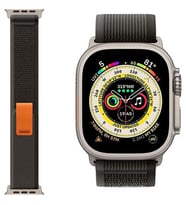 Cosmostech Akıllı Saat Watch için Uyumlu 42MM 44MM 45MM 49MM 1/2/3/4/5/6/se/7/8/ultra Hasır Kordon ve Kayışı Koyu Gri(Turuncu)