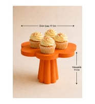 Kek Pasta Sunum Standı - 20 CM - Cupcake Standı Siyah