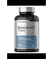 Horbach Betaine HCl with Pepsin 1000mg  250 Tablet.Usa Menşei.3941 (Renksiz)