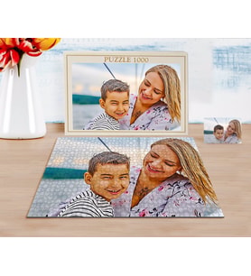 BK Gift Kişiye Özel Tam Boy Anne ve Oğul Karikatürlü 1000 Parça Profesyonel Puzzle-1