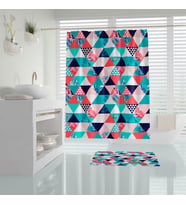 Dijital Baskılı Duş Perdesi Polyester Kumaş Banyo Perdesi 180x200cm 12 Plastik C-halka Hediyeli (Çok Renkli)