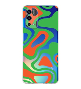 PrintiFy Oppo A55 Uyumlu Kamera Korumalı Renkli Desen Tasarımlı Şeffaf Silikon Kılıf