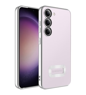 Lexroo Galaxy S23 Plus Kılıf Kamera Korumalı Logo Gösteren Omega Kılıf - Gümüş