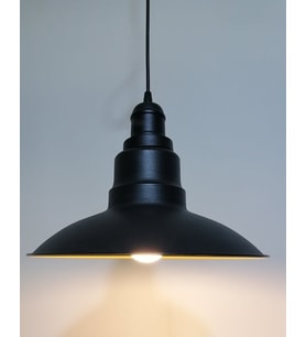RİOLİGHT 1RETRO,RUSTİK,MODERN SİYAH İÇİ GOLD MUTFAK,ODA,CAFE İÇİN TEKLİ METAL SARKIT AVİZE ÇAP: 30CM