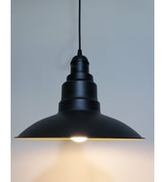 RİOLİGHT 1RETRO,RUSTİK,MODERN SİYAH İÇİ GOLD MUTFAK,ODA,CAFE İÇİN TEKLİ METAL SARKIT AVİZE ÇAP: 30CM