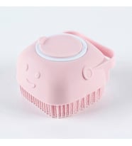 Markapet Şampuan Hazneli Kedi Köpek Silikon Duş Fırçası 11 cm Pembe