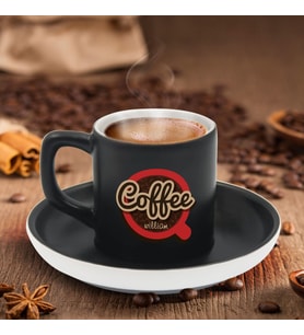 BK Gift Kişiye Özel Coffe Tasarımlı Siyah Renk Türk Kahvesi Fincanı-2, Arkadaşa Hediye, Sevgiliye Hediye, Yıl Dönümü Hediyesi