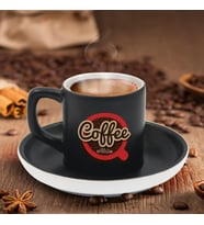 BK Gift Kişiye Özel Coffe Tasarımlı Siyah Renk Türk Kahvesi Fincanı-2, Arkadaşa Hediye, Sevgiliye Hediye, Yıl Dönümü Hediyesi