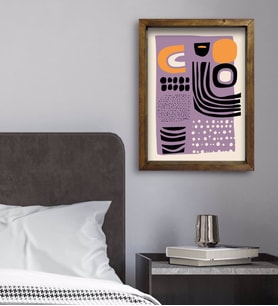BK Gift Yatak Odası Konseptli Doğal Masif Ahşap Çerçeveli Tablo 45x65cm-61