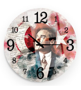 Mustafa Kemal Atatürk Cam Saat - 40 cm