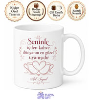 Kişiye Özel Romantik Sabah Kahvesi Kupa Bardak İsimli Hediye