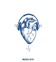 MGZS-019 YARI KALICI MÜZİK DİNLEYEN KALP DESEN DÖVME-TATTO