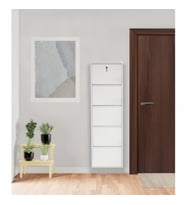 Formood Metal Ayakkabılık 5 Kapaklı Beyaz