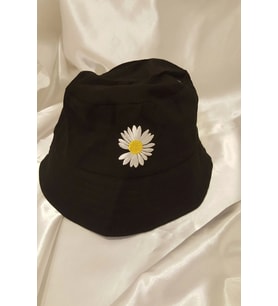 Şapka Bucket Şapka Balıkçı Kova Şapka Unisex Yuvarlak Şapka Papatya İşlemeli