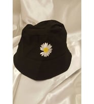 Şapka Bucket Şapka Balıkçı Kova Şapka Unisex Yuvarlak Şapka Papatya İşlemeli