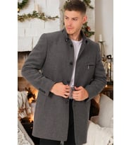 PLT8367 DEWBERRY ERKEK PALTO-DÜZ AÇIK GRİ