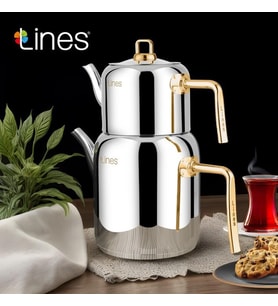 Lines Mercan Metal Kulp Paslanmaz Çelik Çaydanlık
