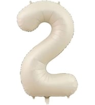 Kumu Bej Rengi Rakam Folyo Balon 2 Yaş