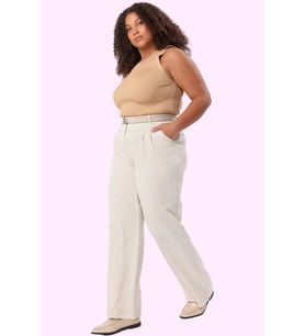 Kadın Moda Yüksek Bel Geniş Paça Dokuma Pantolon Finike Tüm Sezonlar Yazlık