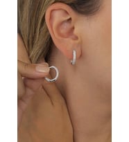 Gümüş Pazarım  3 Sıra Oval Kesim Tamtur Gümüş Kadın Küpe