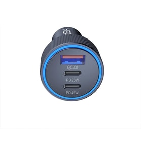 Hepu Hp-780 105 Watt Araç Içi Şarj Cihazı 3.1A Pd 45 Watt Fast Hızlı Şarj Aleti Metal Çakmaklık Şarj Type C 3-Port Işıklı