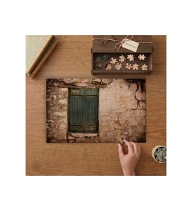 Tuğla Ev- Ahşap Pencere Tasarımı 240 parça Ahşap Puzzle Ahşap Kutuda MP01190