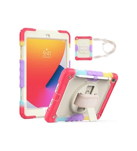Apple iPad 9.7 2017 2018 5.6.Nesil Gökkuşağı Strap Tablet Kılıfı