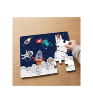 Uzay - Astronotlar Tasarımlı 24 Parça Ahşap Çocuk Puzzle MPK0092