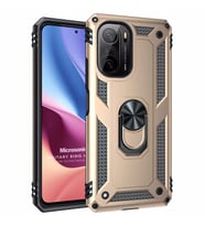 Microsonic Xiaomi Redmi K40 Pro Kılıf Military Ring Holder Gold