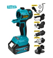 21V Fırçasız Motorlu 6 Başlıklı Değiştirilebilir Akülü Set