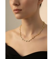 Çelik Gold Mix Taşlı Serenay Kolye - 25-clkk133