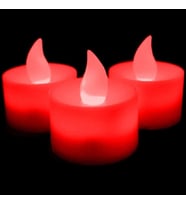 RED LİGHT CANDLES 24 ADET KIRMIZI LED IŞIKLI MUM KIRMIZI LED MUM KIRMIZI IŞIKLI MUM ROMANTİK LED MUM