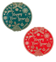 Happy New Year Amerikan Servis Kırmızı ve Yeşil 6'Lı Set