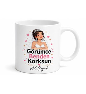 Görümceye Gözdağı Veren Esprili Yeni Gelin Çay Kahve Kupası Hediye Bardak