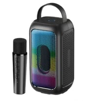 LEADER LP121 RGB Bluetooth USB AUX FM Radyo Kablosuz Mikrofon TAŞINABİLİR TOPLANTI AMFİSİ (Siyah)