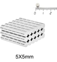 Lexroo MNS Neodyum Mıknatıs Ø5x5 mm - Yuvarlak Güçlü Mıknatıs 25 Adet