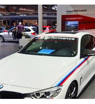 Bmw M Performance Logo Ön Cam Güneşlik Oto Sticker Etiket 1 Adet 130 x 11 Cm
