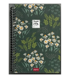 PAPİRÜS SUMMER SERT KAPAK SPİRALLİ 14X19 120YP. KARELİ DEFTER