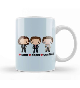 Love Sam Dean Castiel Supernatural Kupa Bardak Porselen