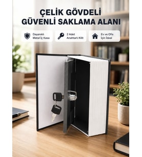 Anahtarlı Gizli Kitap Kasa – Metal İç Yapı, Kamuflajlı Sözlük Tasarım