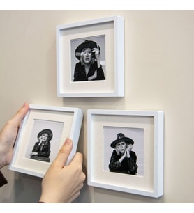 Yapışkanlı Sök Tak Paspartulu Pola Çerçeveler - 3'lü Paket (Beyaz)